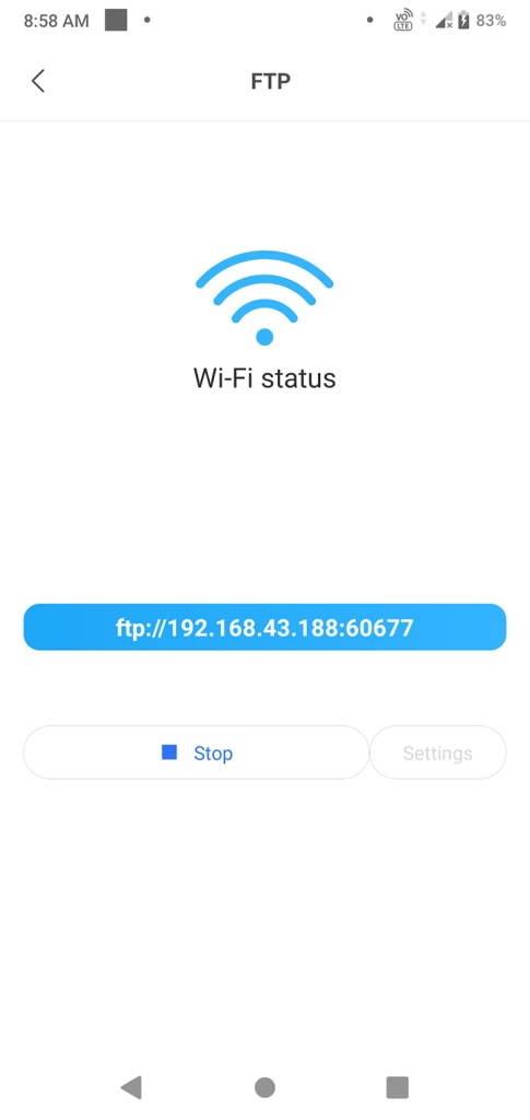 FTP in Mi file manager